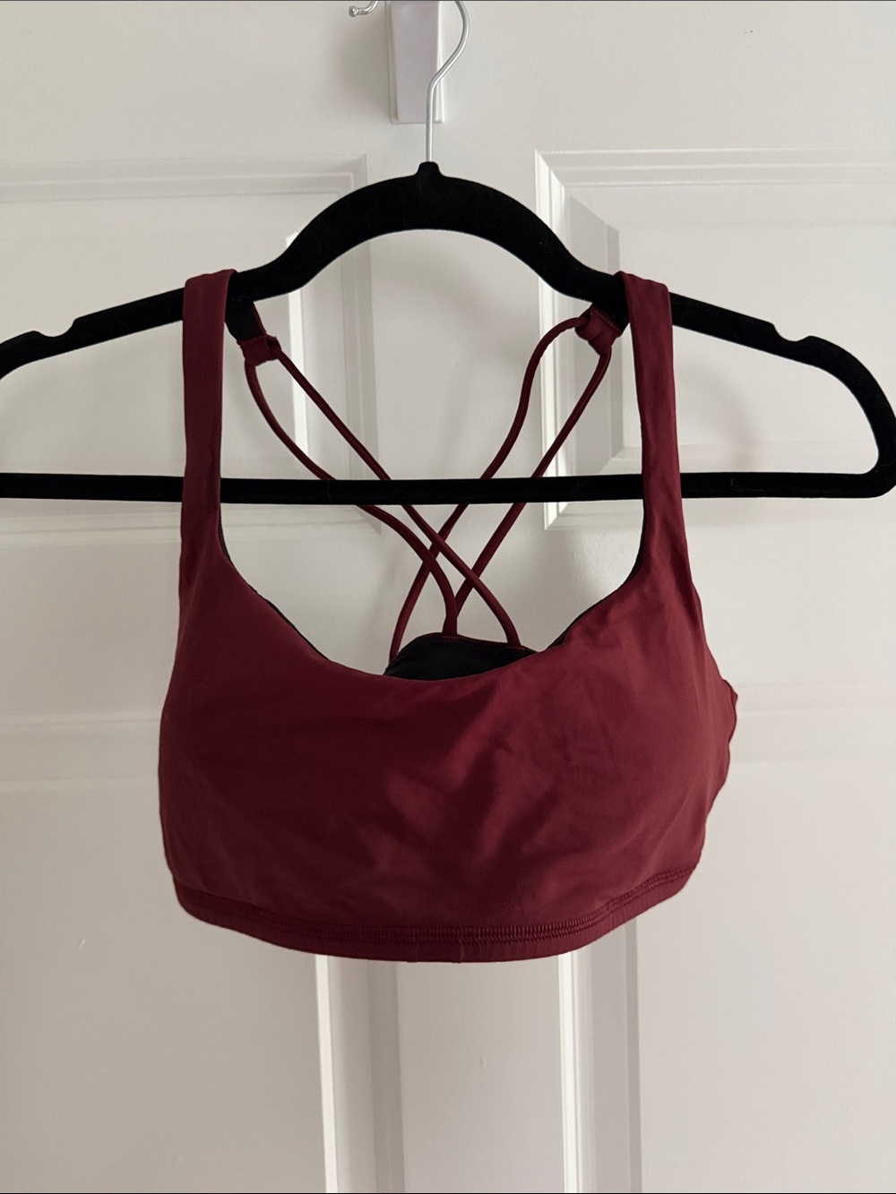 Lulu Maroon Strappy Sports Bra – Comfortable Support